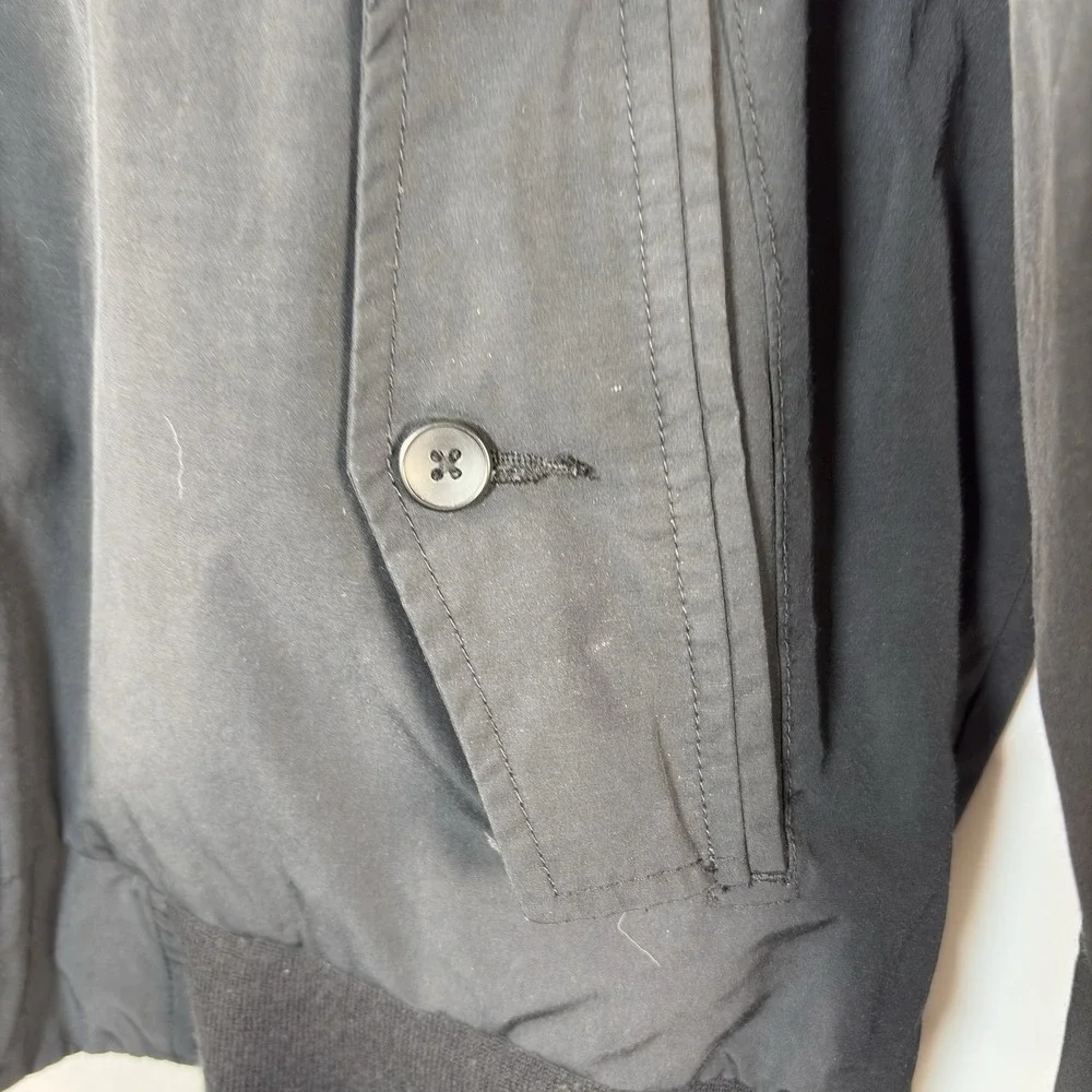 🇺🇸Retro 2006 Old Navy Flannel Lined Zip Up Black Jacket With Pockets Size L